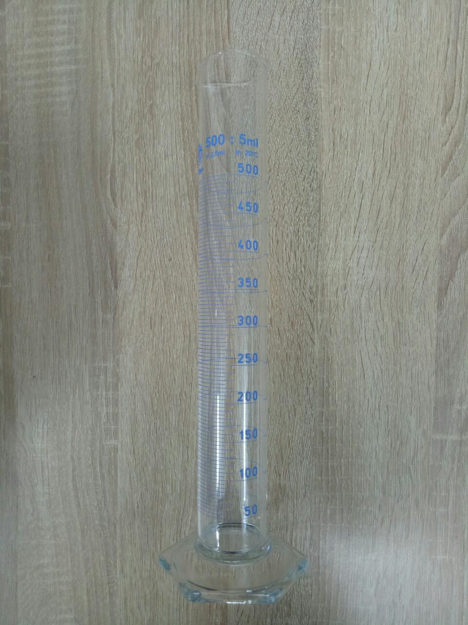 Ống đong thủy tinh vạch xanh 500ml SIMAX