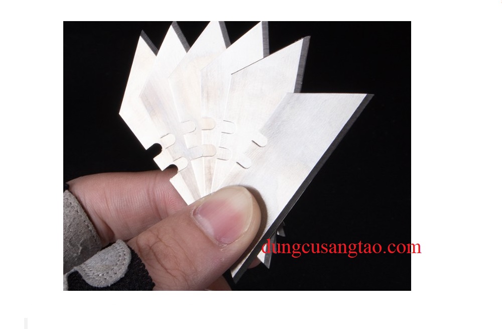 Lưỡi dao rọc mica, dao rọc cáp hình thang (1 hộp 10 lưỡi)