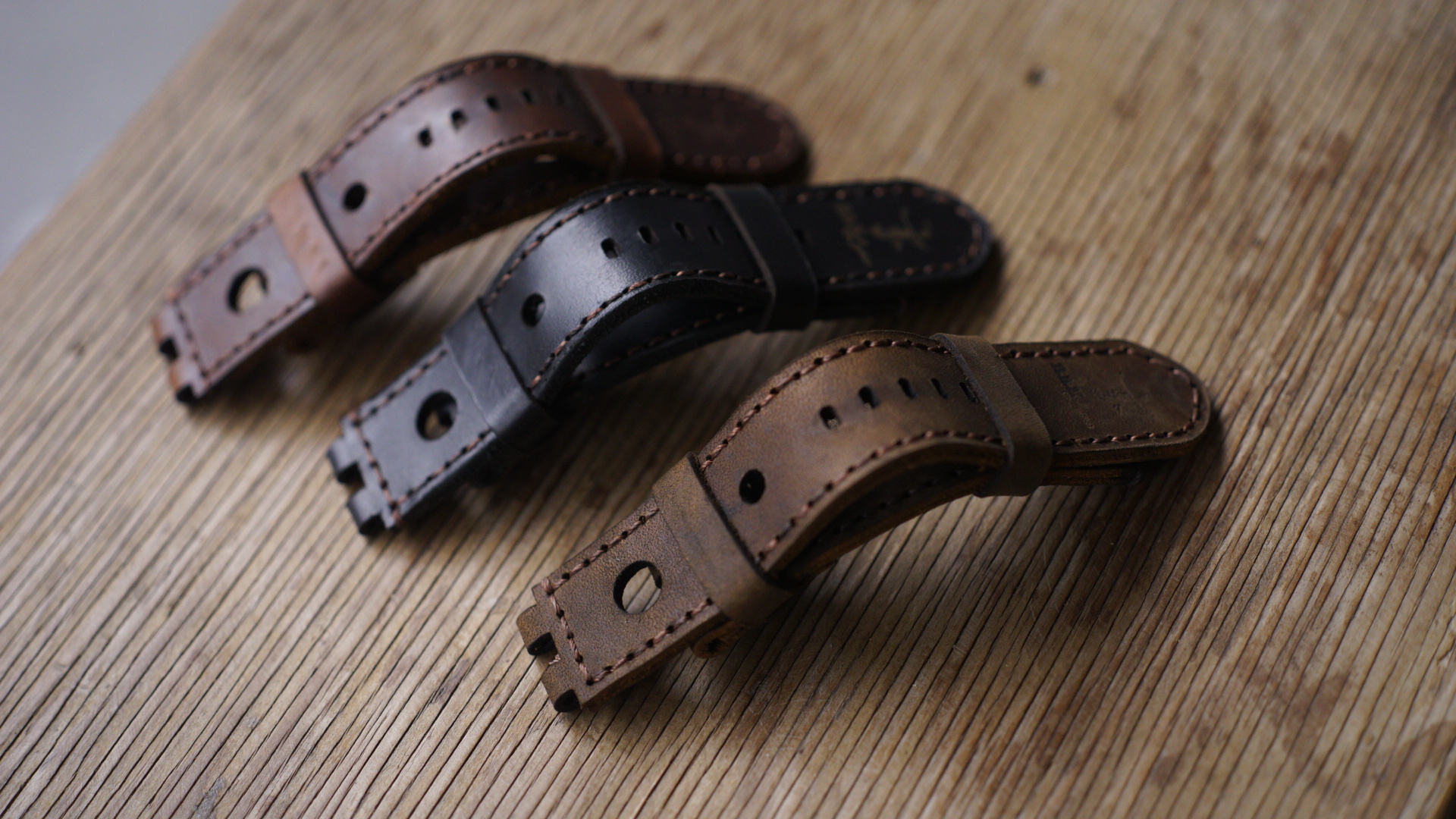 Dây Da Đồng Hồ Da Bò Thật Bản Bền Đẹp RAM Leather Pebble Steel Chính Hãng RAM Leather