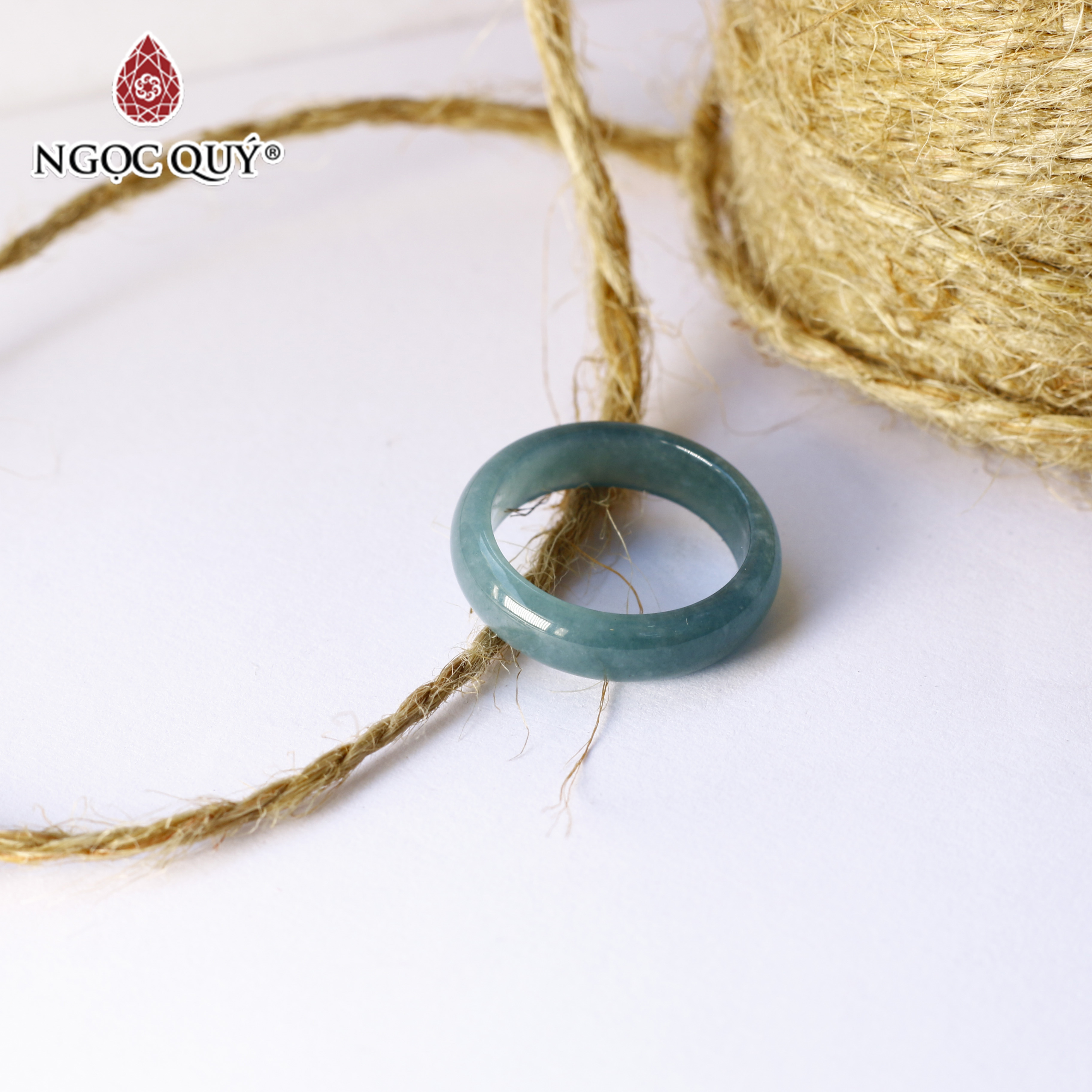Nhẫn nữ đá Cẩm Thạch Lam Ngọc Jadeite - Ngọc Quý