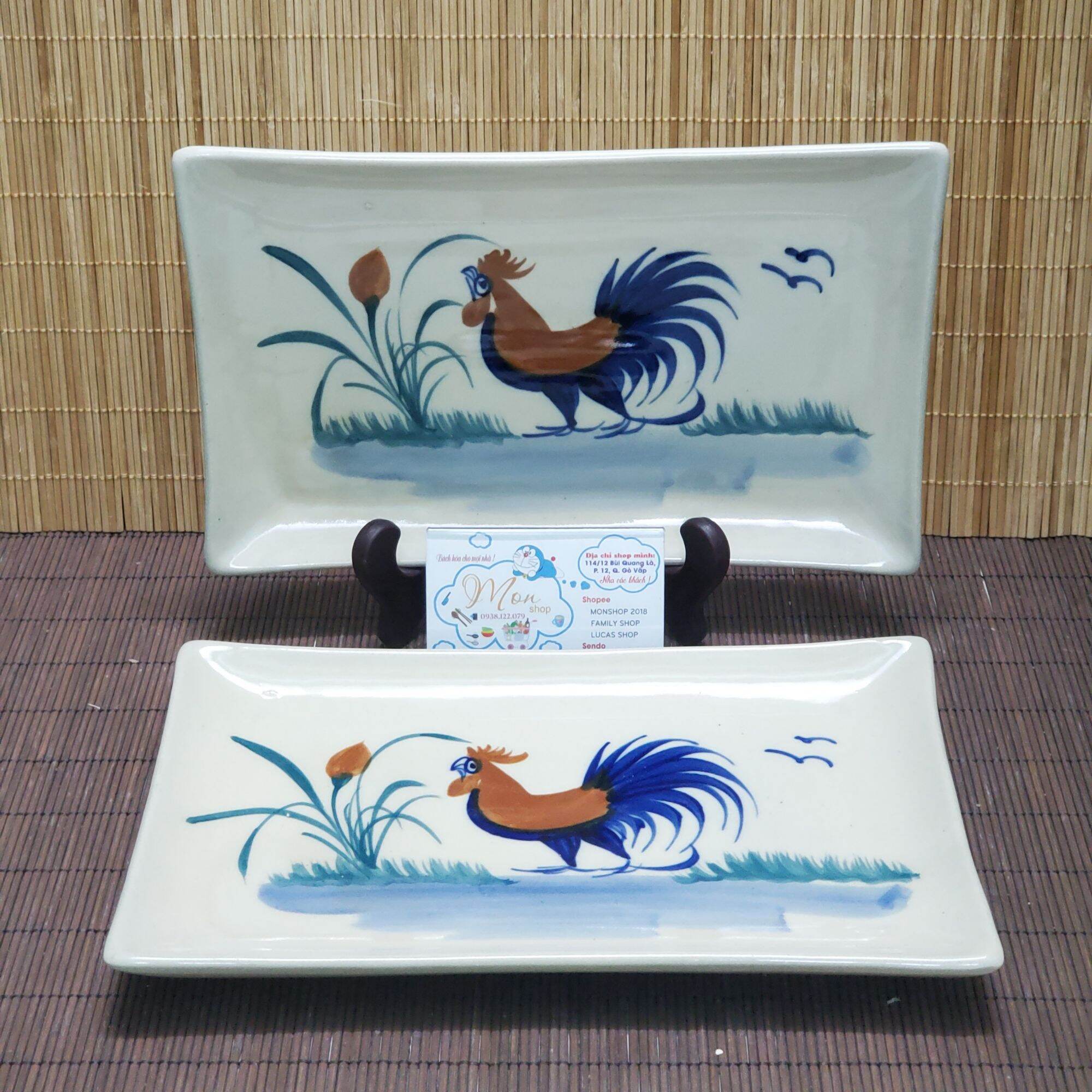 COMBO 2c DĨA GÀ THỦ CÔNG CHỮ NHẬT CAO CẤP