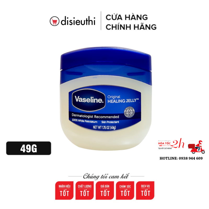 Sáp Dưỡng Ẩm Vaseline 49G Chuẩn Mỹ làm mềm lớp sừng, làm lành các vết thương ngoài da do da bị khô, nẻ Vaseline Petroleum Jelly Original 1.75 oz nhập khẩu