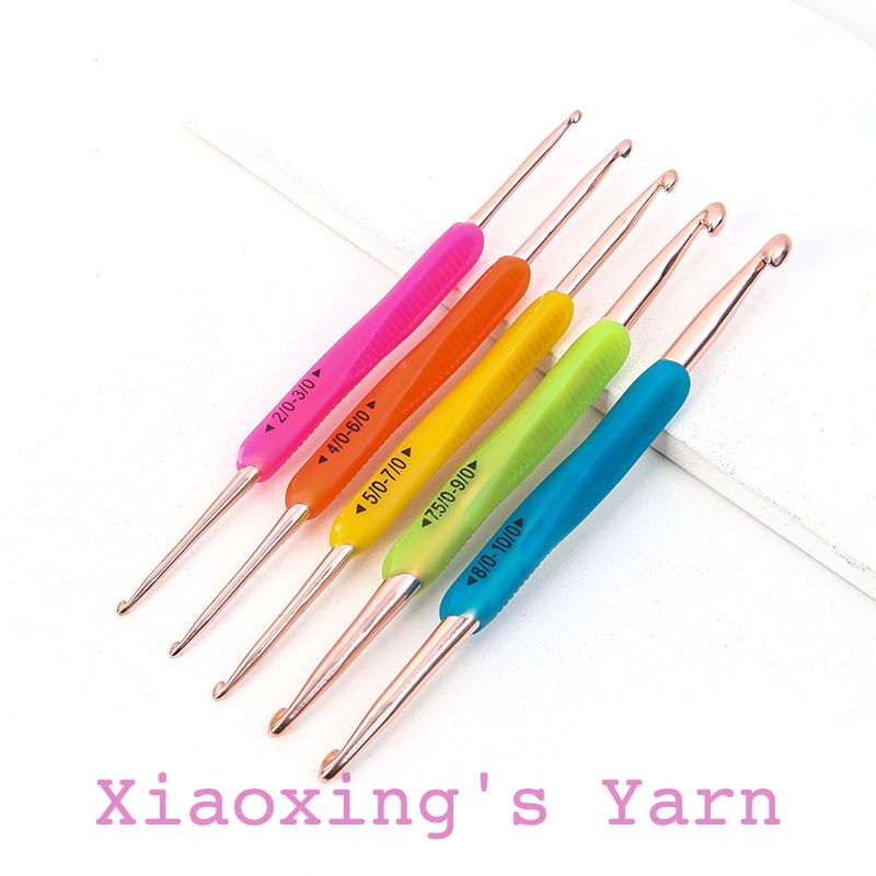 Kim móc 2 đầu cán nhựa dẻo loại tốt mô phỏng đan móc len đủ size cơ bản | Xiaoxing's Yarn