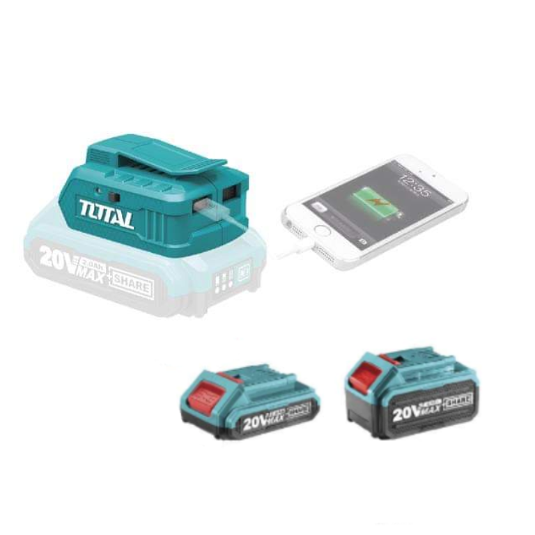 20V Đế sạc có cổng USB Total TUCLI2001