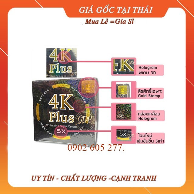 Kem 4k Plus Thái Lan dưỡng trắng da
