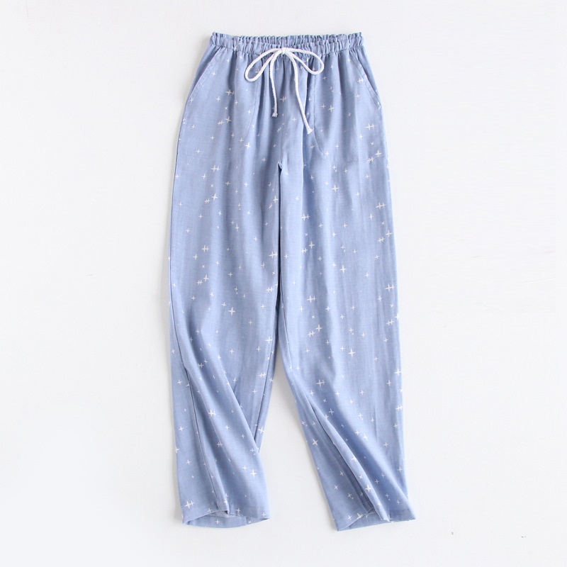 Quần mặc nhà, quần ngủ nữ vải xô cotton mềm nhẹ họa tiết sao (C284)