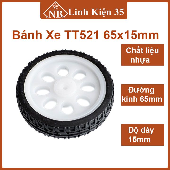 Bánh xe tt521 65x15mm cho động cơ giảm tốc dc v1