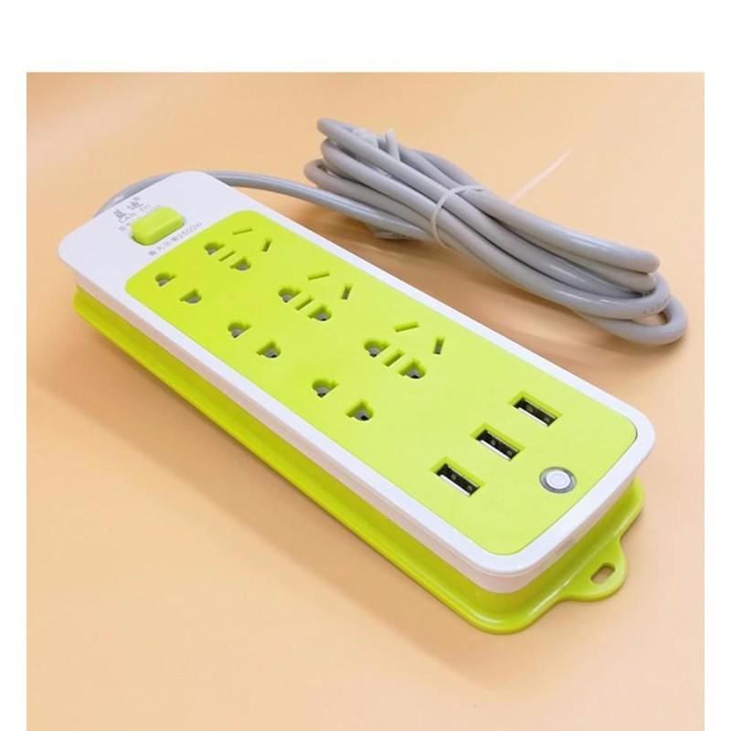 Ổ Cắm Điện Đa Năng 6 Lỗ Và 3 Cổng Sạc USB