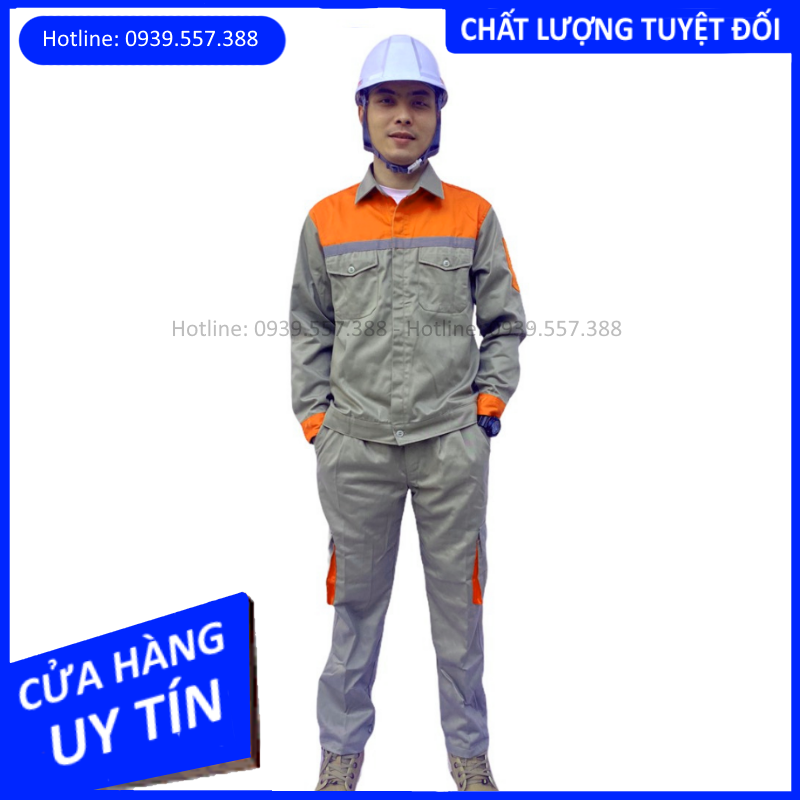 Orange color matching work clothes uniform