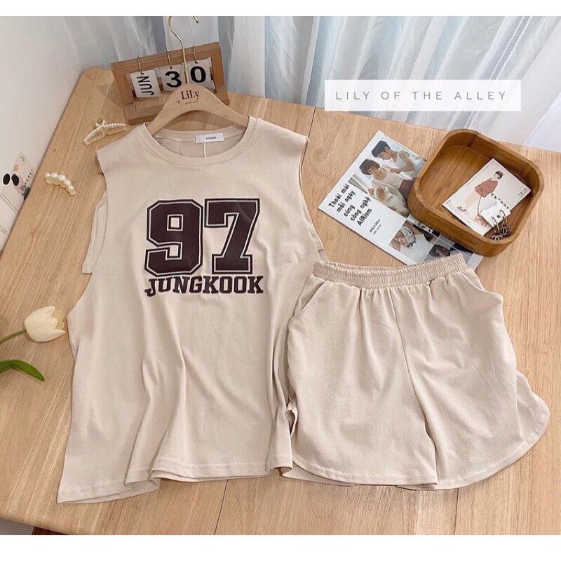 Sét bộ 97, sét tanktop số 97 kèm á sét bộ đi chơi, bộ đồ nữo trong gồm áo ngoài + áo trong + quần