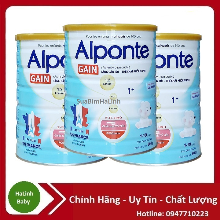 Combo 3 lon sữa alponte gain 0+ 1+ 800g hsd 2026