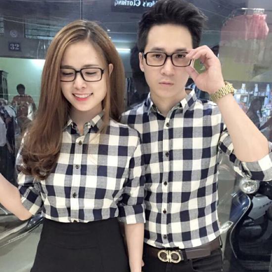 Áo sơ mi nữ kẻ caro ( kẻ vừa ) thời trang
