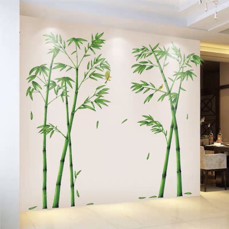 Decal dán tường trúc xanh trang trí phòng khách