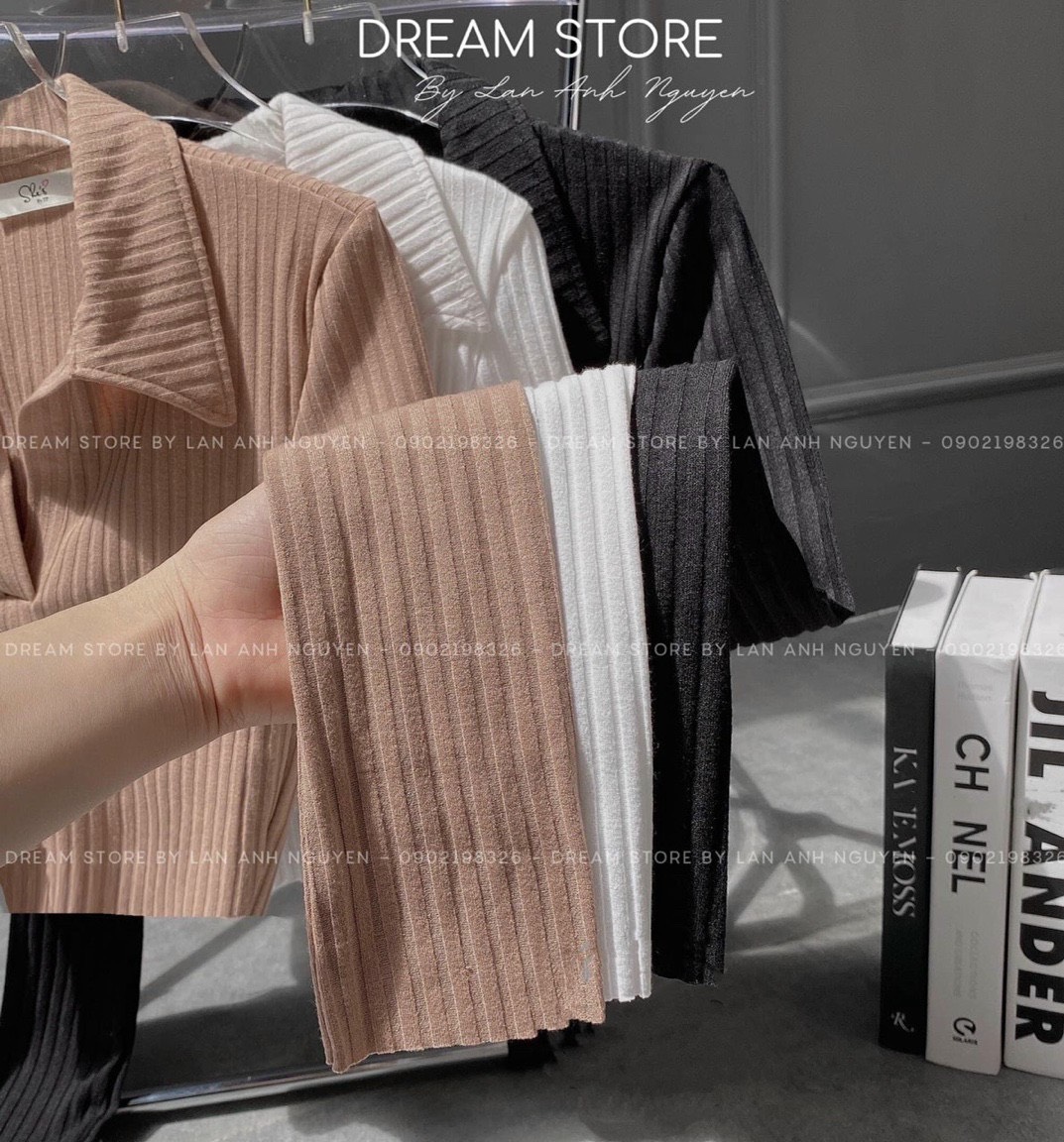 ÁO THUN GÂN LEN CỔ BẺ 3 MÀU mini one shop