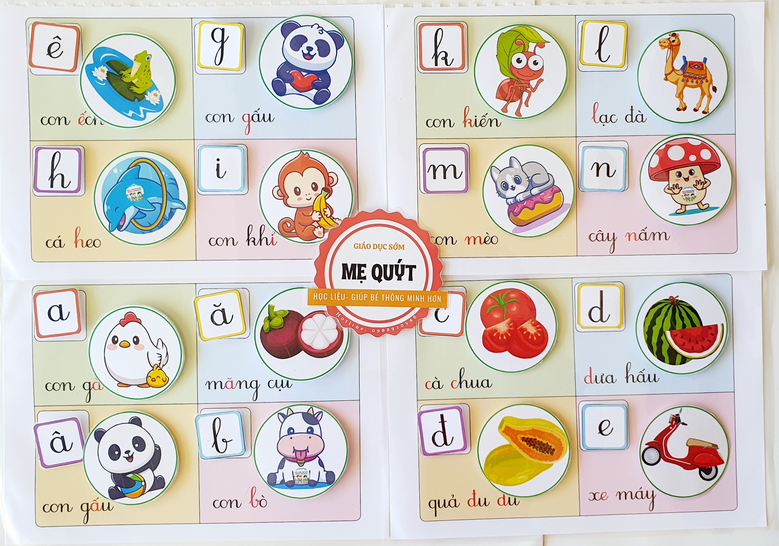[Montessori] school material peel off stickers alphabet Vietnamese for baby pictures combination game figure with ball characteristics baby excited excited