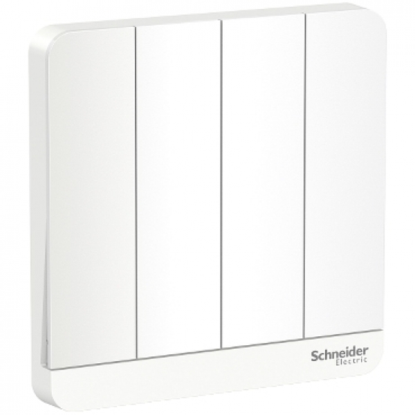 Bộ công tắc bốn 1 chiều 16A, có đèn LED- Schneider Electric - E8334L1LED_WG_G19