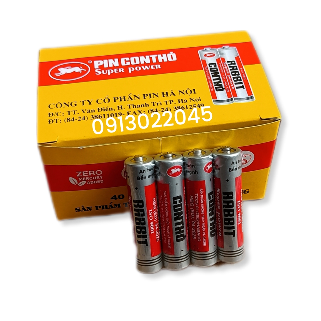 Pin Con thỏ AAA và AA 40 - 20 viên (Pin AA to hơn AAA)