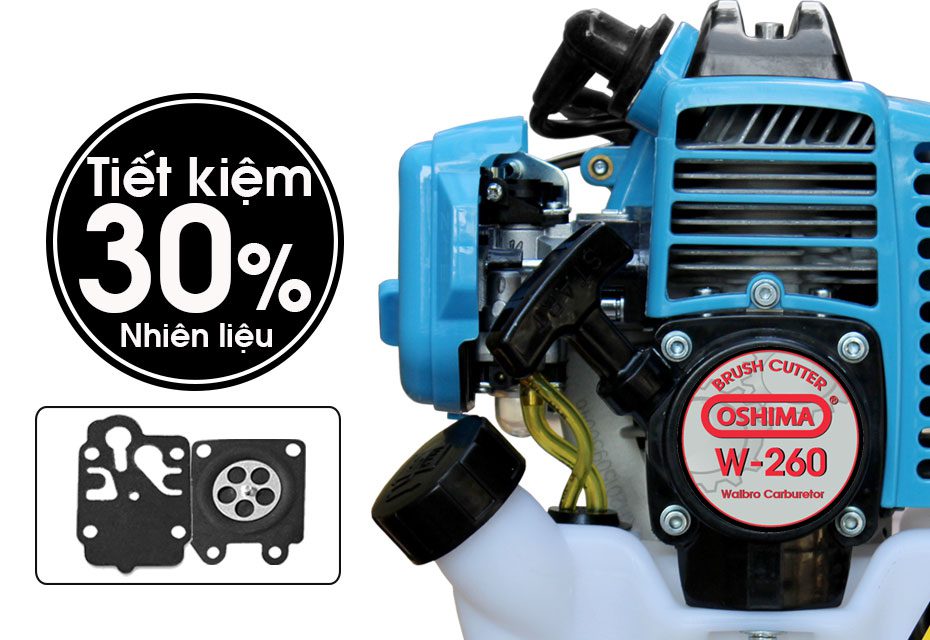 Máy Cắt Cỏ 2 Thì 750W Oshima W-260 Bạc