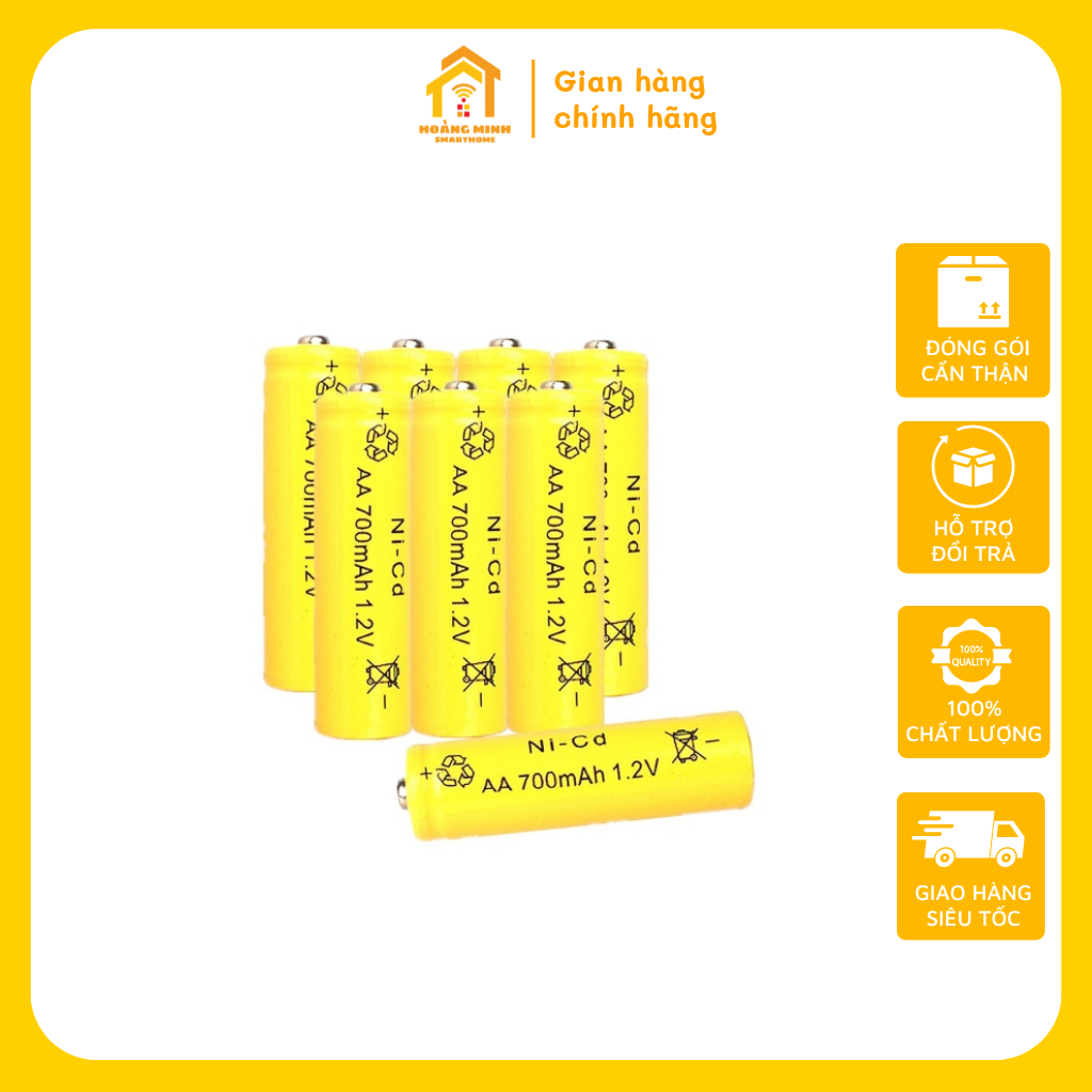 Bộ 4 viên pin sạc AA/AAA 700mAh 1.2V