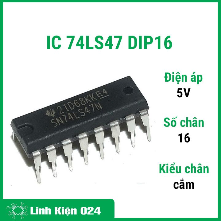 Ic 74ls47 dip16 điều khiển / giải mã bcd sang 7 đoạn
