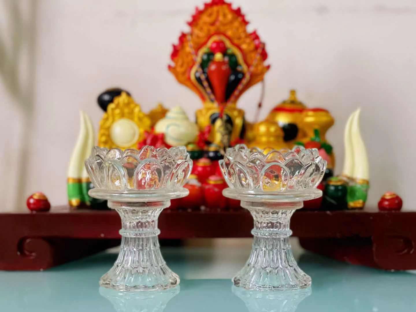 Đế nến thủy tinh cao