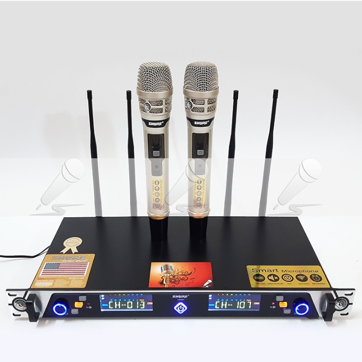 [Xả Kho Bán Lỗ] Combo Trọn Bộ 02 Micro Không Dây Shure UGX 21, Micro Không Dây 2 mic Và Đầu Thu SHURE UGX21, 4 Râu Thu Sóng Cực Khỏe, Micro Karaoke Chuyên Nghiệp, Hệ Thống Lọc Âm Nhanh Không Bị Nhiễu, Lọc Âm, Chống Hú Tốt, TỰ NGẮT…