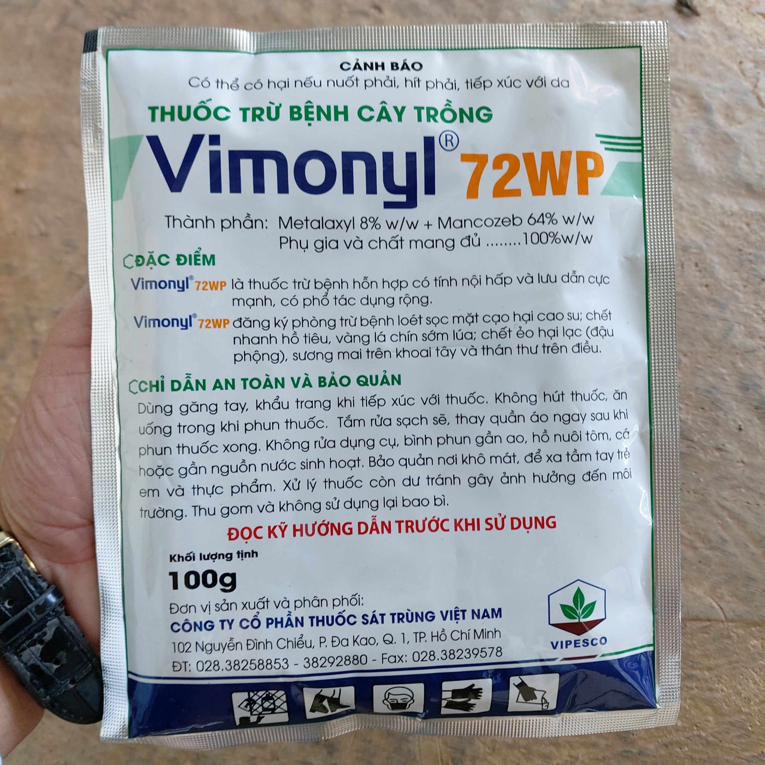 Thuốc trừ bệnh thán thư, sương mai Vimonyl 72wp