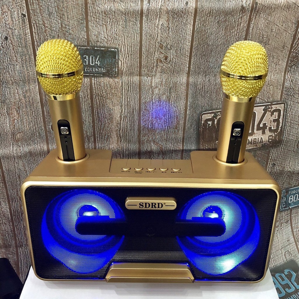 [ MẪU HOT 2022 ] Loa bluetooth Mic hát Karaoke Loa nhật công suất lớn Loa Bluetooth Karaoke SDRD SD-301 Kèm 2 Mic Không Dây chất lượng cao cấp không dây với âm thanh cực đỉnh Phân Phối Và Bảo Hành 1 Đổi 1