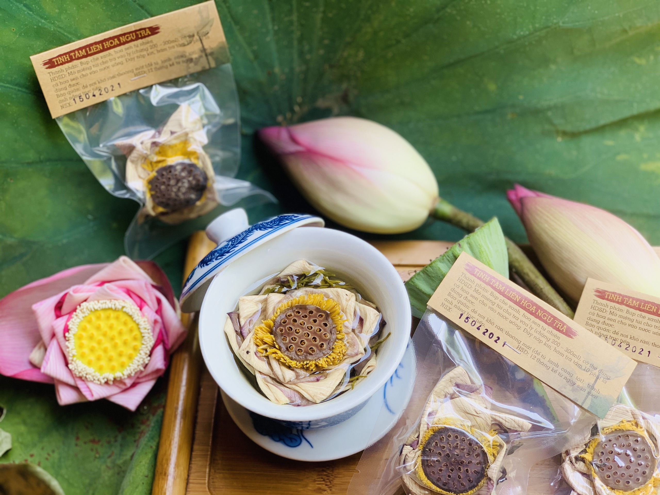 Trà Hoa Sen Hồng nguyên bông (sấy lạnh),