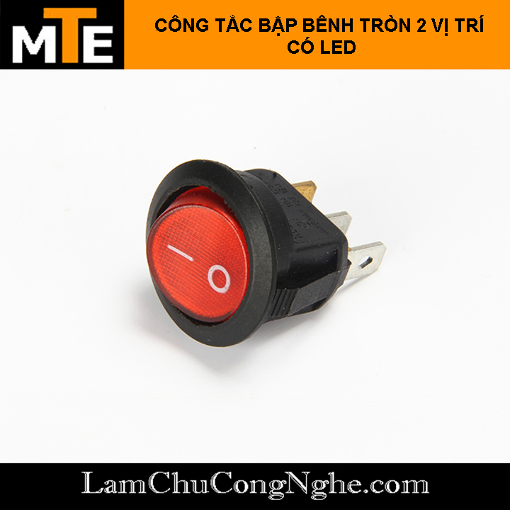 Công tắc bập bênh tròn 2 vị trí có LED KCD1