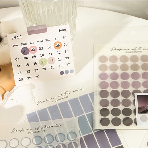 Sticker đánh dấu tròn trang trí sổ tay, planner, scrapbook, .. [ 123 ]