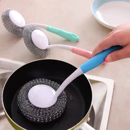 BỘ 2 CÂY CỌ XOONG NỒI BÚI SẮT CÓ TAY CẦM CÁN DÀI
