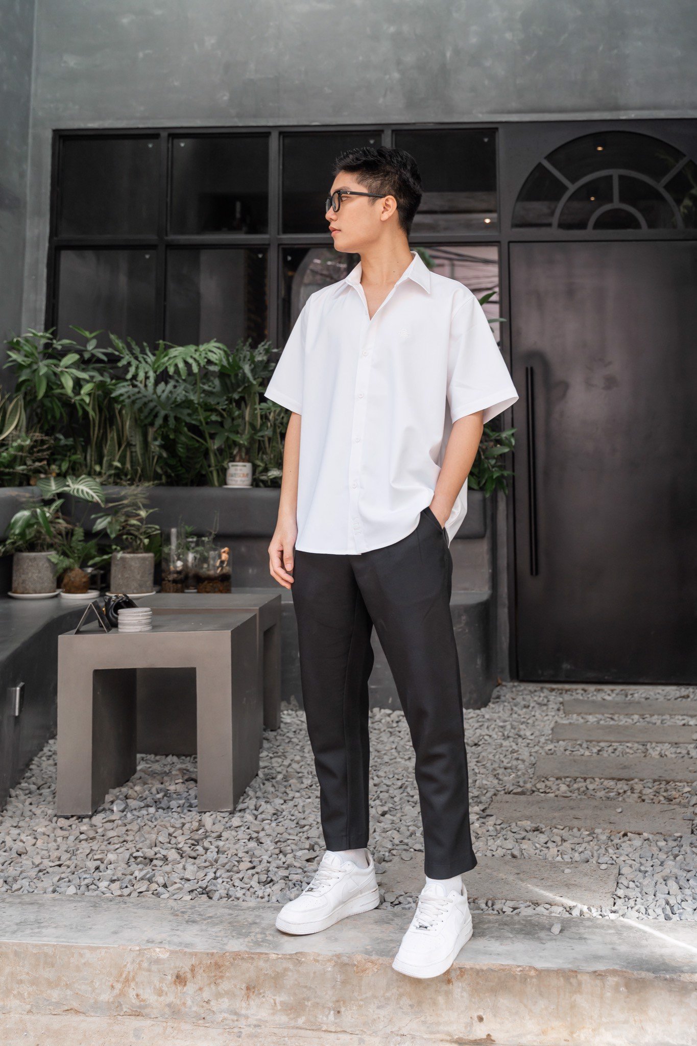 Grimm DC Áo New York shirt // Winter white
