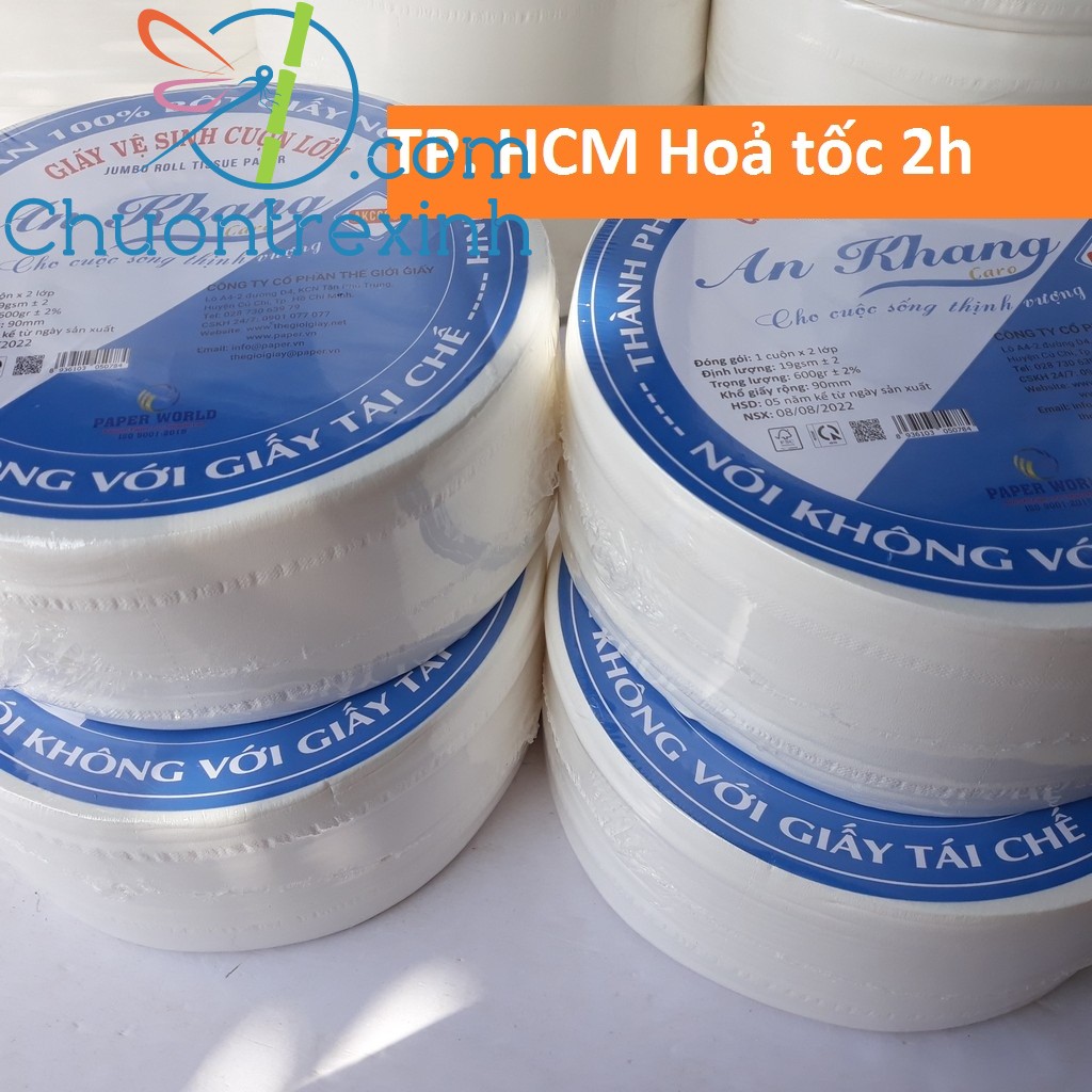 Combo 4 Giấy vệ sinh cuộn lớn An Khang 600g AKC600 Hỏa tốc TPHCM