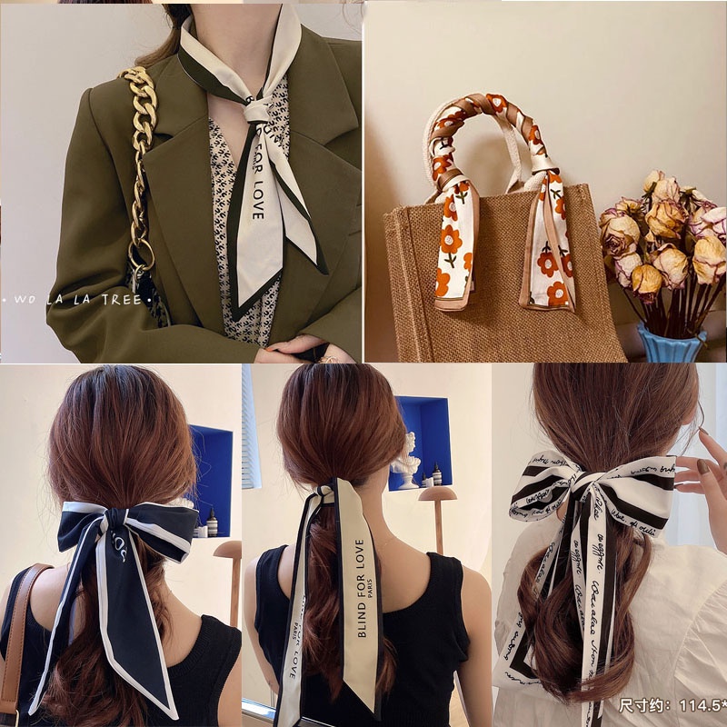 Dây Buộc Tóc Ruy Băng Lụa Satin Thanh Lịch Thời Trang Hàn Quốc
