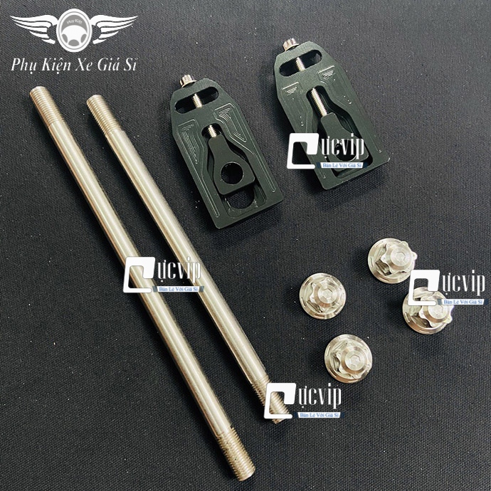 Combo Bát Tăng Sên (Kéo Gấp) CNC Và Cốt Trục Bánh Trước Sau Kèm Tán Salaya Cho Xe Wave, Dream Các Đời MS3725