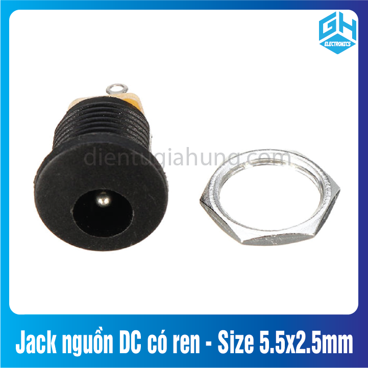 Set Jack nguồn DC có ren - Size 5.5x2.5mm ( DC-022)