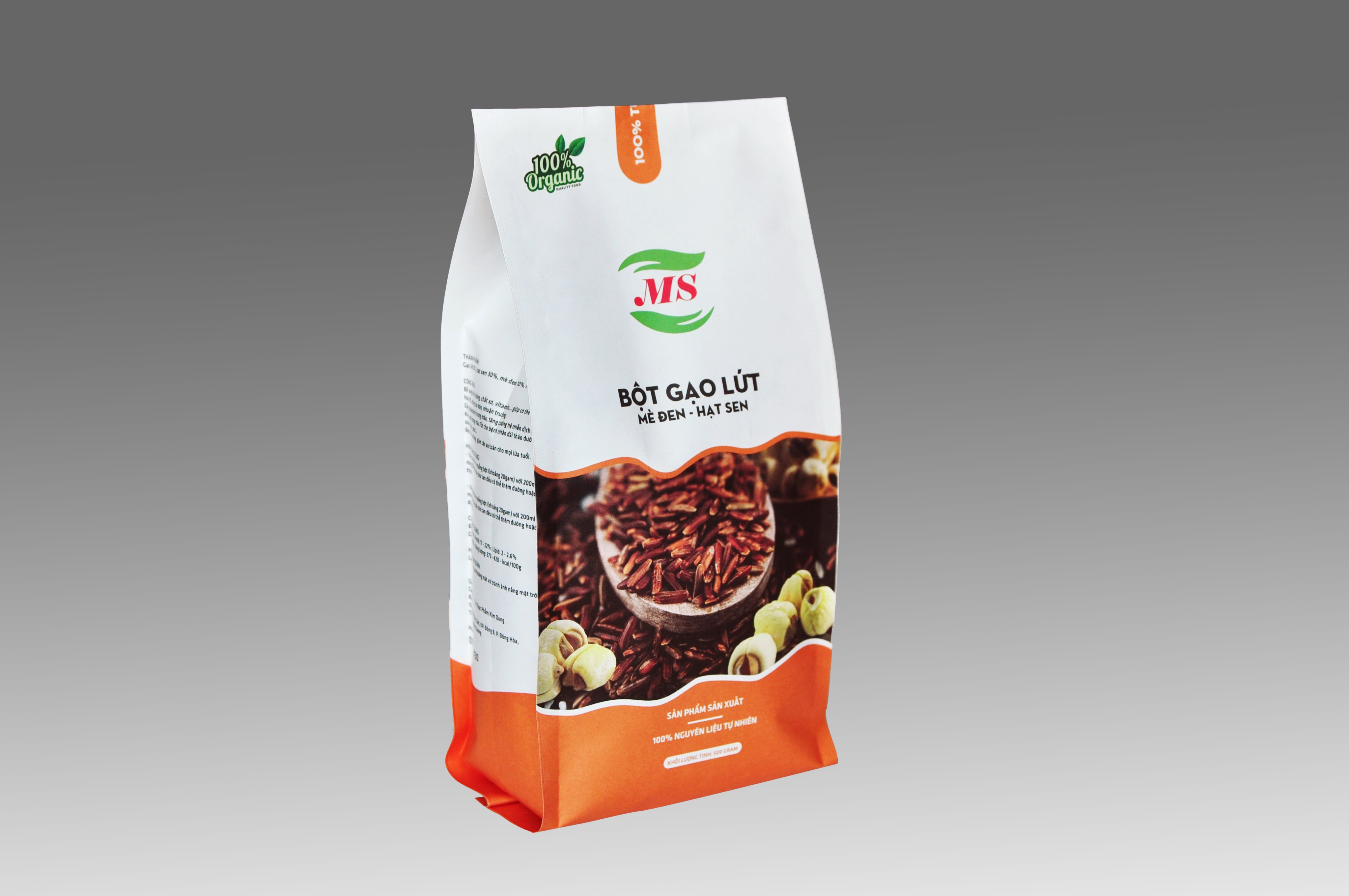 Bột gạo lứt mè đen hạt sen 500g - ( MS)