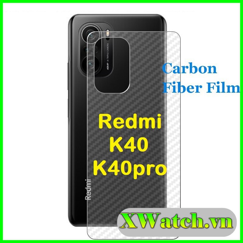Miếng dán carbon mặt lưng xiaomi mi 11 mi 11 lite redmi k40 / k40 pro poco f3 redmi k40 gaming chống vân tay