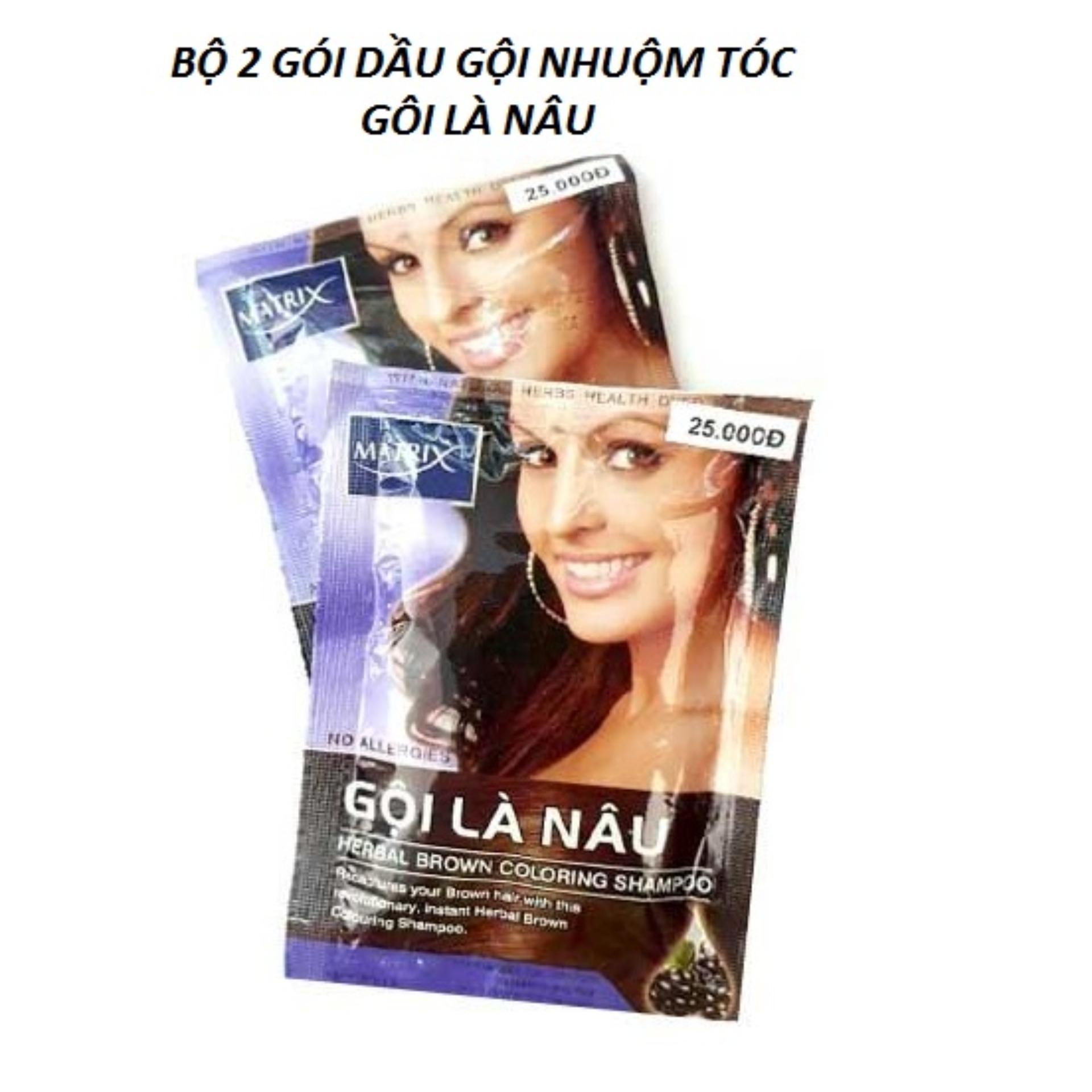 Dầu Gội Nhuộm Tóc - Gội Là Nâu Matrix 25g [2 Gói]