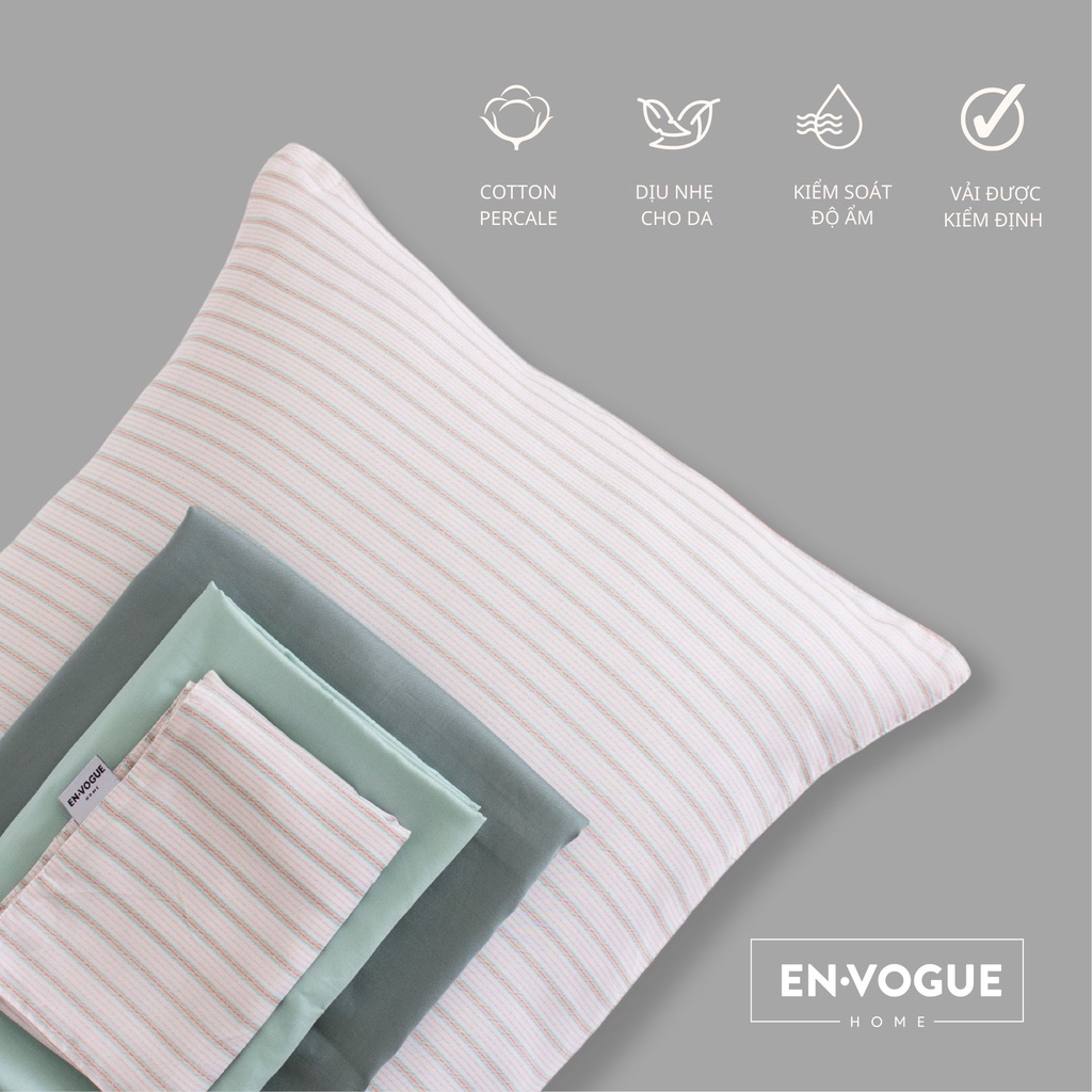 Vỏ gối họa tiết lụa tơ tằm COTTON PERCALE Envogue Home ( 50x70cm ) - 1 chiếc