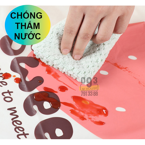 Tạp Dề Nhựa Chống Thấm Nước Tạp Dề Chắn Văng Dầu Mỡ In Hoạt Hình Phụ Kiện Nhà Bếp