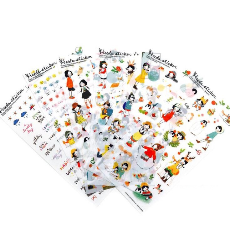 [HCM]Bộ 6 tấm sticker trang trí Heeda