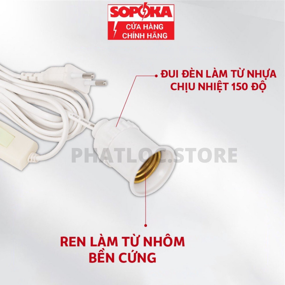 Phích cắm đuôi đèn liền công tắc SOPOKA