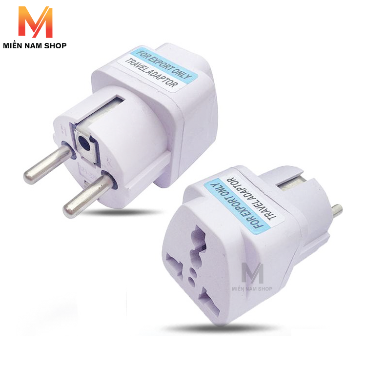 Phích cắm điện chuyển đổi 1289 từ 3 chấu sang 2 chấu phích tròn, chịu tải lớn