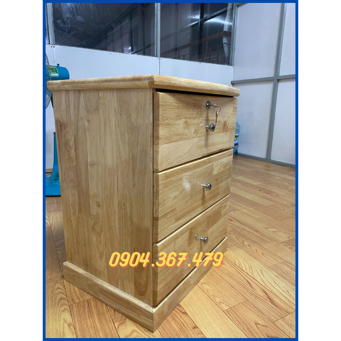 Tủ đâu giường gỗ cao su màu vàng tự nhiên - tủ đầu giường đơn giản giá rẻ