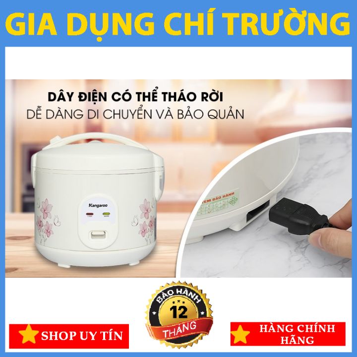 [NỒI CƠM ĐIỆN NẮP GÀI] Kangaroo KG12RC1 1.2 lít