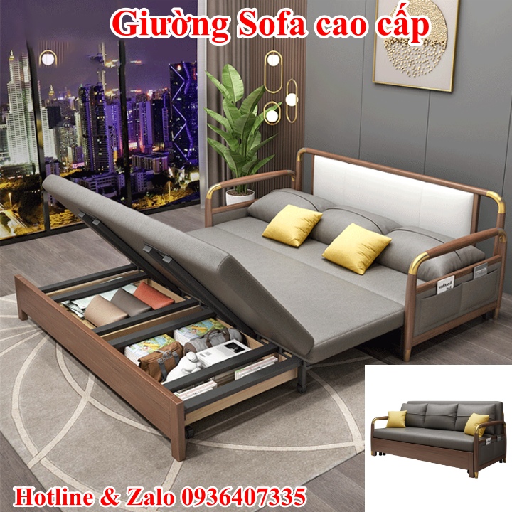 Ghế sofa kéo thành giường thông minh – Ghế sofa giường đa năng - Sofa giường thông minh đa năng Kích thước Rông 1,3 m - 1,6m x Dài 1,95m