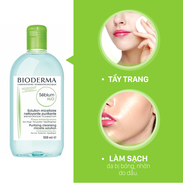 [Chính hãng] Nước Tẩy Trang Bioderma Sebium H20 Solution Micellaire (da dầu mụn nhạy cảm)