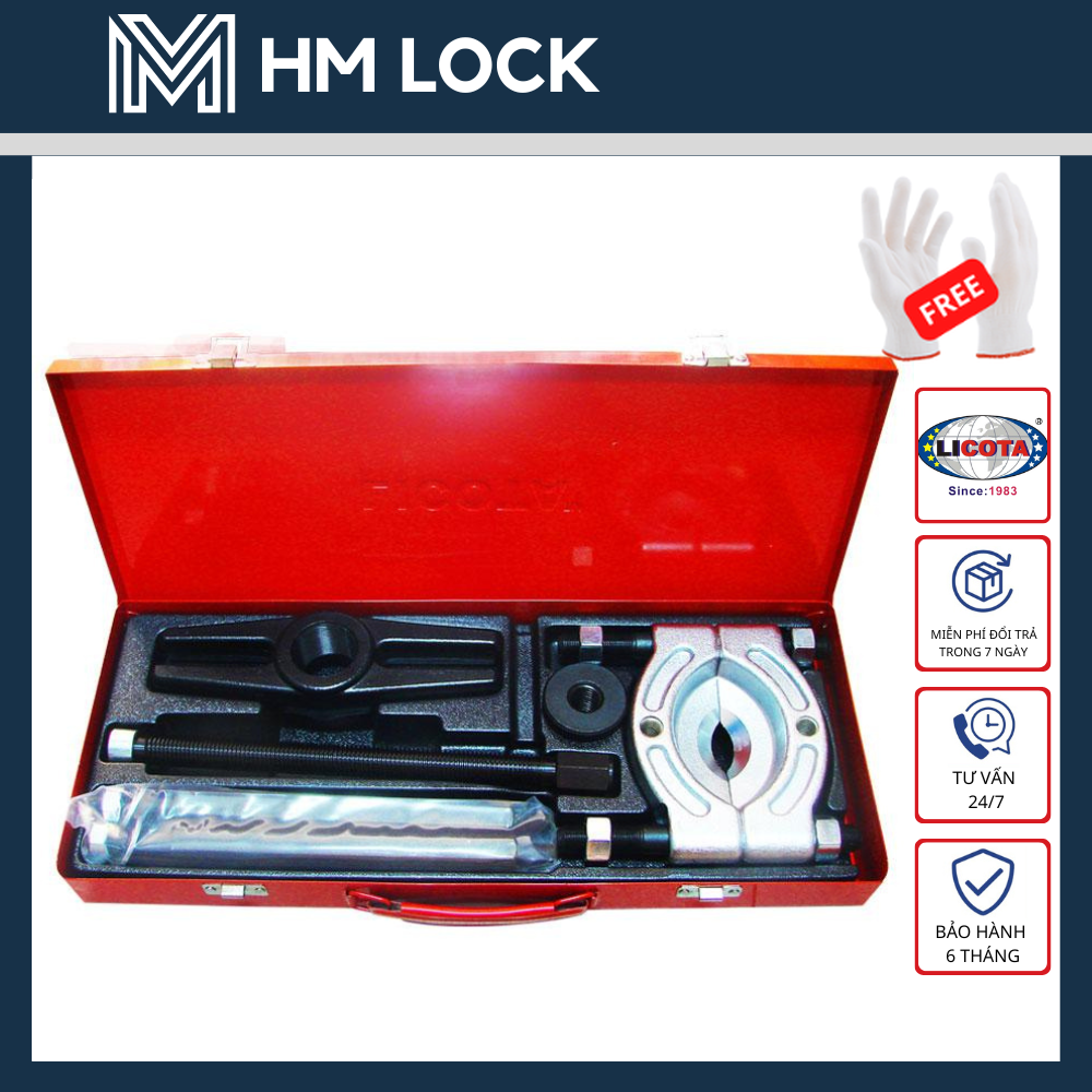 Bộ cảo đĩa 100mm licota - thép cr-v siêu cứng, không gỉ cao cấp - hm lock